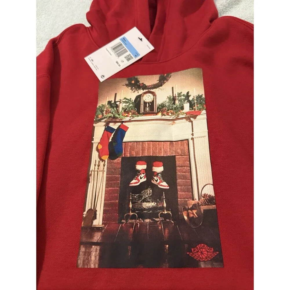 Nike Air Jordan Jumpman Chimney Men's Red Hoodie HQ5654 687 Medium NWT - Picture 2 of 8